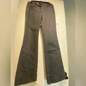 Anthropologie Women’s Mid Rise Flare Stone Washed Charcoal Black Jeans 6 DOTL